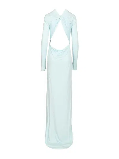 Tom Ford Crepe Jersey Long Sleeve Evening Dress Dresses Light Blue In Blue