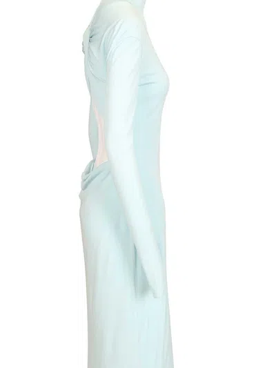 Tom Ford Crepe Jersey Long Sleeve Evening Dress Dresses Light Blue In Blue