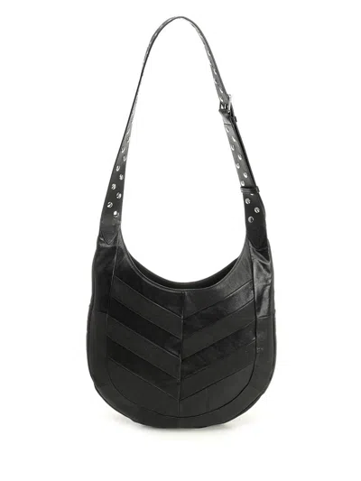 Valentino Garavani Medium Hoboho Bag In Chevron-pattern Nappa In Black