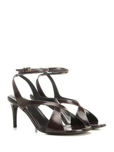 Khaite Liria Leather Crisscross Wrap Ankle-strap Sandals In Multi