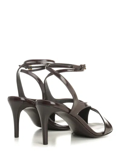 Khaite Liria Leather Crisscross Wrap Ankle-strap Sandals In Multi