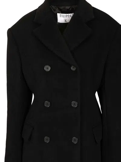 Filippa K Harper Double-breasted Coat In Black