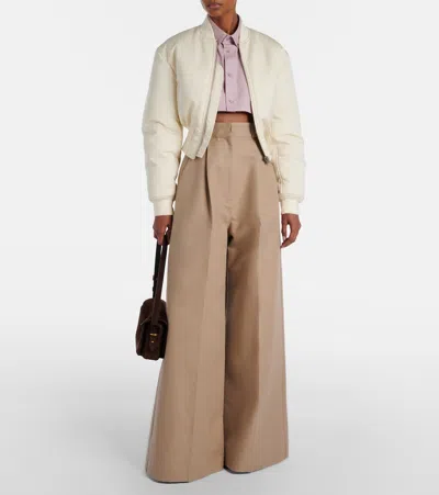 Balenciaga High Waist Pants Wide Leg Belt Loops In Brown