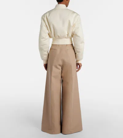 Balenciaga High Waist Pants Wide Leg Belt Loops In Brown