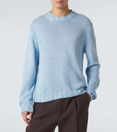 Saman Amel Gio Silk Sweater In Blue