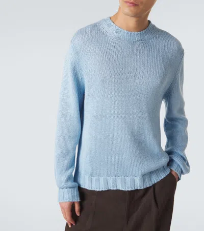 Saman Amel Gio Silk Sweater In Blue