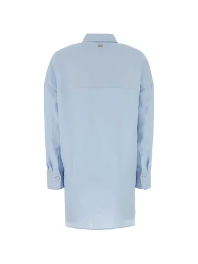 Agnona Light Blue Relaxed Solid Shirt In Blue