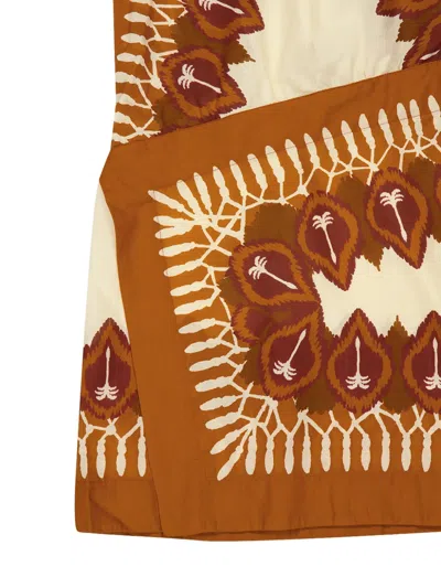 Johanna Ortiz Sun Traveller Printed Cotton-voile Mini Dress In Brown