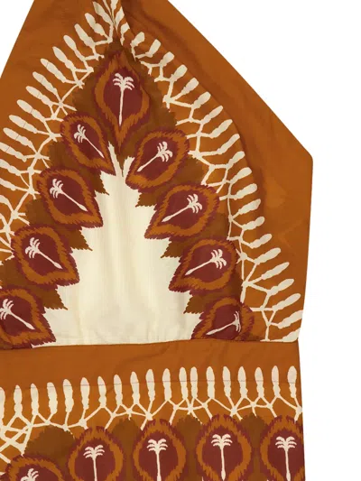 Johanna Ortiz Sun Traveller Printed Cotton-voile Mini Dress In Brown