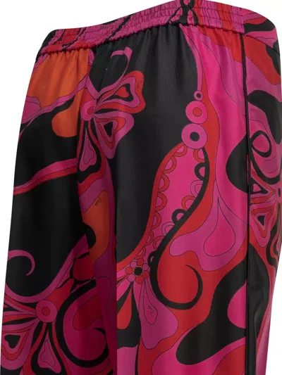 Pucci Orchidee Printed Silk-twill Straight-leg Pants In Multi