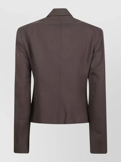 Iro Helvina Long Sleeve Tailored Blazer Jacket In Brown