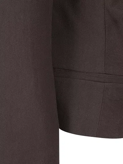 Iro Helvina Long Sleeve Tailored Blazer Jacket In Brown