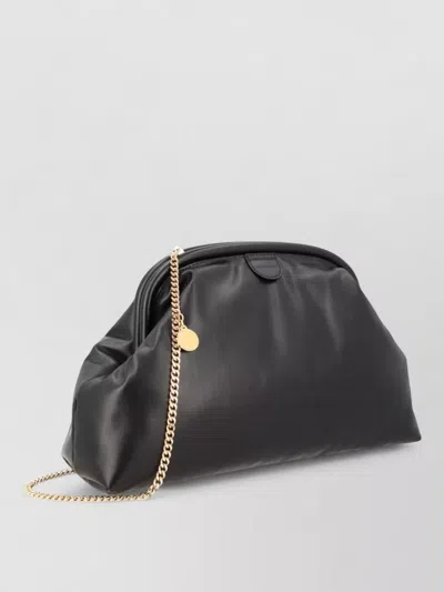 Stella Mccartney Chain Strap Clutch Bag Soft Structure In Black