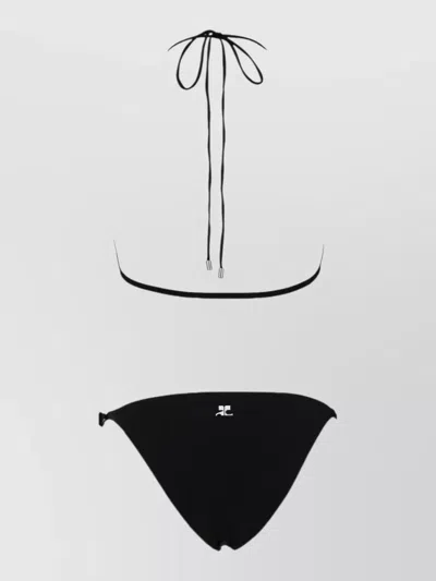 Courrèges Halterneck Bikini Top Minimal Coverage Design In Black