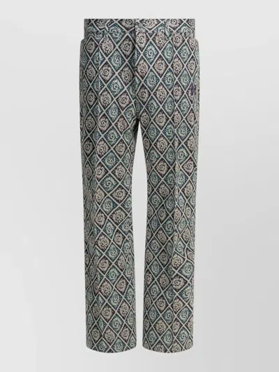 Needles Boot Cut Casual Shorts Patterned Pockets In Multi