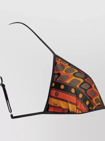Pucci Vivara Triangle Bikini Top Patterned Design In Multi