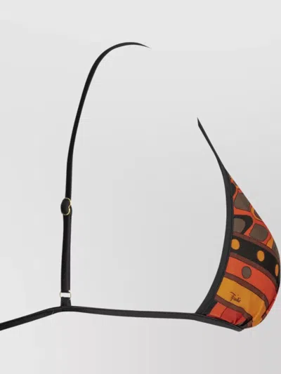 Pucci Vivara Triangle Bikini Top Patterned Design In Multi