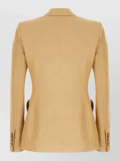 Blazé Milano Linen Blend Tailored Jacket Buttoned Cuffs In Neutral
