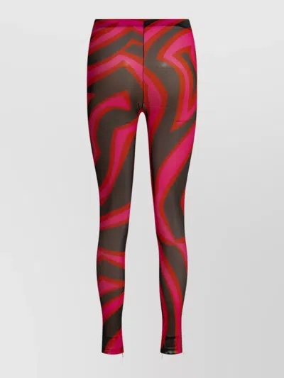 Pucci Marmo Legging Sheer Pattern Stretch Pants In Multi