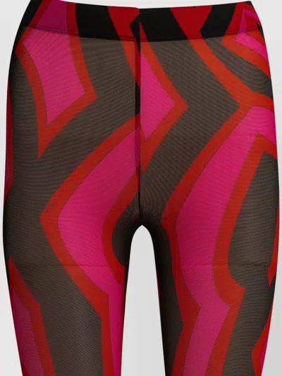 Pucci Marmo Legging Sheer Pattern Stretch Pants In Multi