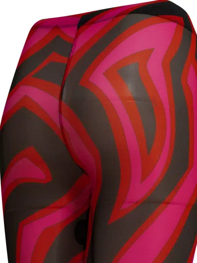 Pucci Marmo Legging Sheer Pattern Stretch Pants In Multi