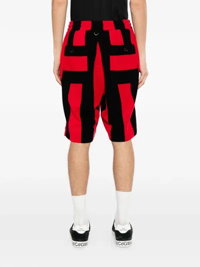 Mastermind Japan Skull-patch Striped Shorts In Multi