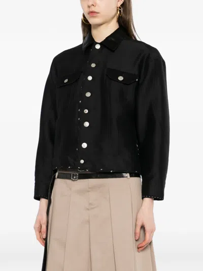 Undercover Printed-hem Jacket In Black