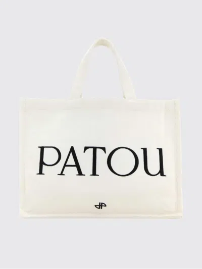 Patou -inspired Cotton Mini Bag With Decorative Trim In White