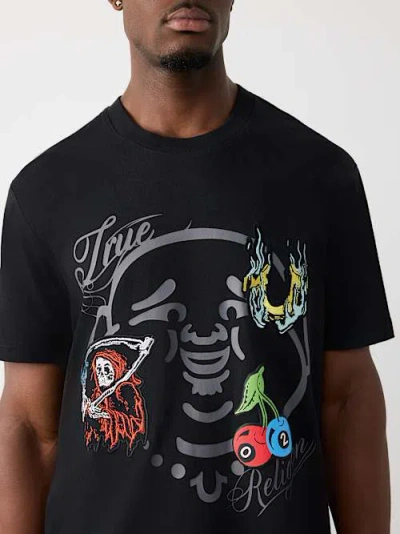 True Religion Buddha Face Cotton Graphic T-shirt In Black