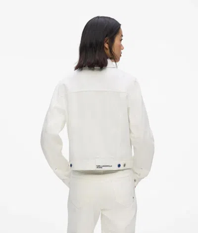 Kl Jeans Regular White Denim Jacket In White