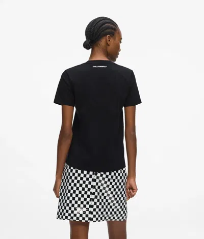 Karl Lagerfeld Illustrated Portrait T-shirt In Black