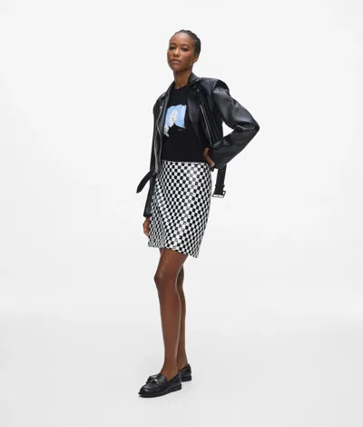 Karl Lagerfeld Illustrated Portrait T-shirt In Black