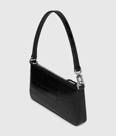 Kl Jeans Transformable Croco Pouch In Black