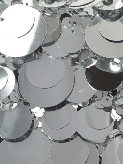 Rabanne Rectangular Sequin Clutch Bag Chain Strap In Metallic