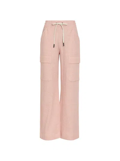 Moncler Drawstring Cargo Pants In Pink