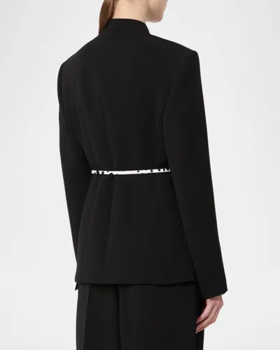 Max Mara Quinoa Belted Wrap-front Jacket In Black