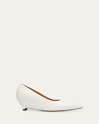 Maison Margiela Womens White H55 Pointed-toe Leather Courts Eur 40 / 7 Uk In Animal Print