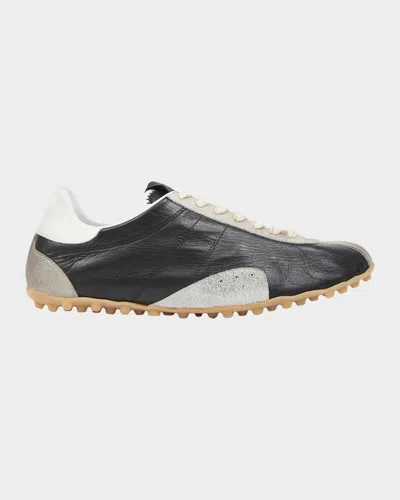 Maison Margiela Sneakers Sprinters In Suede And Leather With Vintage Finish In Black