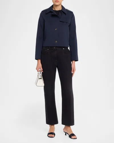 Frame Short Trench Jacket Navy In Blue
