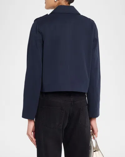 Frame Short Trench Jacket Navy In Blue