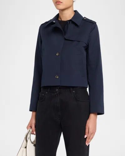 Frame Short Trench Jacket Navy In Blue