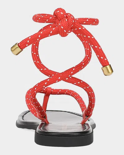 Veronica Beard Carmina Cord Sandal In Red
