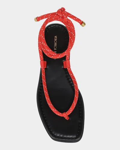 Veronica Beard Carmina Cord Sandal In Red