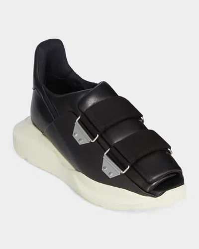 Rick Owens Burritogeth Sneakers Contrast Sole Round Toe In Black