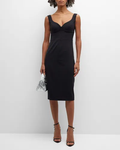 Black Halo Sleeveless Sweetheart Midi Sheath Dress In Black