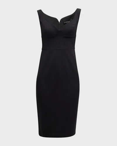Black Halo Sleeveless Sweetheart Midi Sheath Dress In Black