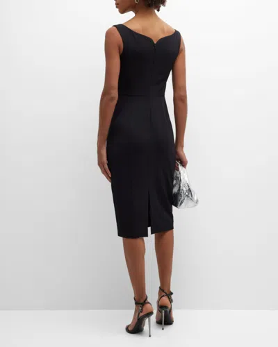 Black Halo Sleeveless Sweetheart Midi Sheath Dress In Black