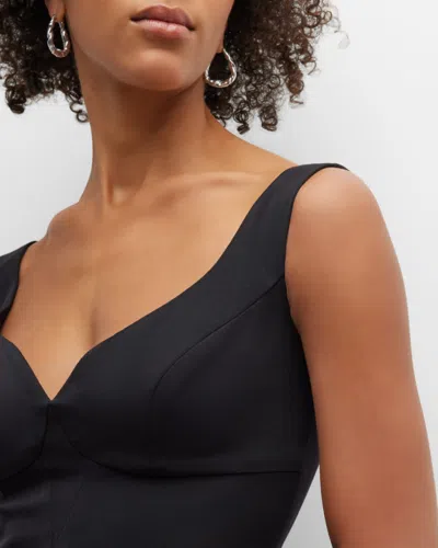 Black Halo Sleeveless Sweetheart Midi Sheath Dress In Black
