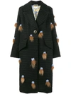 SAKS POTTS fur pompom coat,SPECIALISTCLEANING