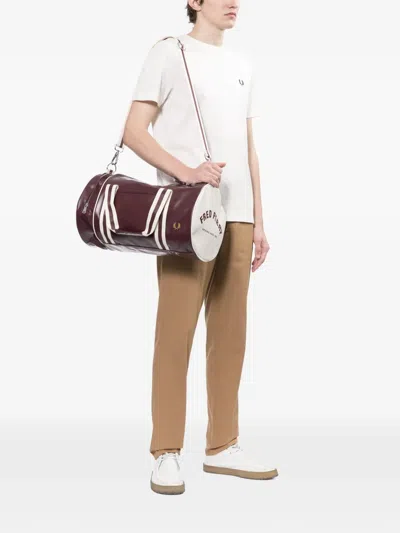 Fred Perry Barrel Holdall In Red